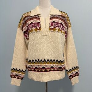 sundance knit collared‎ Calder Fair Isle Sweater Size M